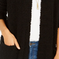 Style & Co Women's Popcorn Knit Open Front Cardigan Black Size X-Small