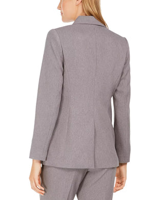 Calvin Klein Women's Textured Double-Breasted Blazer Gray Size 4