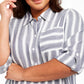 Style & Co Women's Striped Button Up Shirt White/gray Size -0X