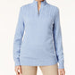 Karen Scott Women's Marled-Knit Quarter-Zip Sweater Blue Size X Small