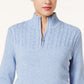 Karen Scott Women's Marled-Knit Quarter-Zip Sweater Blue Size X Small