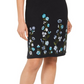Karen Scott Women's Printed Split Neck Dress Black Size Small