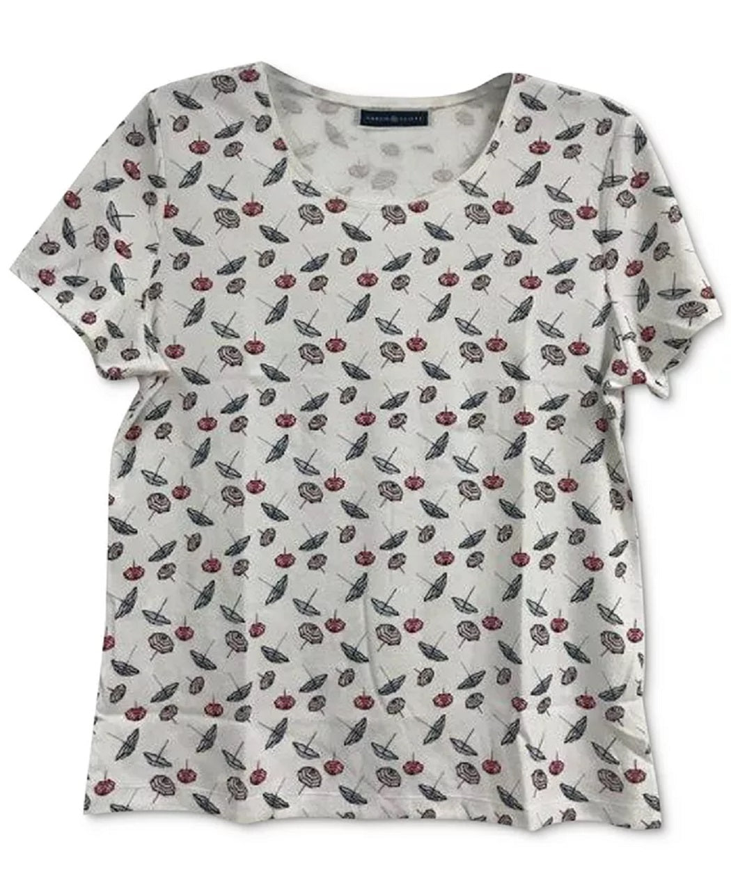 Karen Scott Women's Scoop Neck T-Shirt White Size Medium