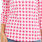 Charter Club Women's Cotton Gingham-Print Boat-Neck Top Pink Size Medium