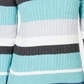Karen Scott Women's Petite Striped Cotton Cable-Knit Sweater Blue Size PL