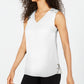 JM Collection Women's Grommet Trim Top White Size Large