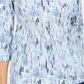 Karen Scott Women's Petite Watercolor-Print Henley Top Dark Blue Size PXL