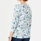 Karen Scott Women's Audra Oasis Printed Top Blue Size PXL