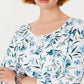 Karen Scott Women's Audra Oasis Printed Top Blue Size PXL