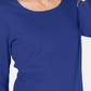 Karen Scott Women's Petite Cotton Scoop-Neck Top Dark Blue Size 44