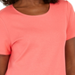 Karen Scott Women's Button-Hem Scoop-Neck Cotton Top Pink Size Small