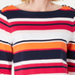 Charter Club Women's Pima Cotton Button-Shoulder Stripe Top Pink Size Large