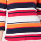 Charter Club Women's Pima Cotton Button-Shoulder Stripe Top Pink Size Large