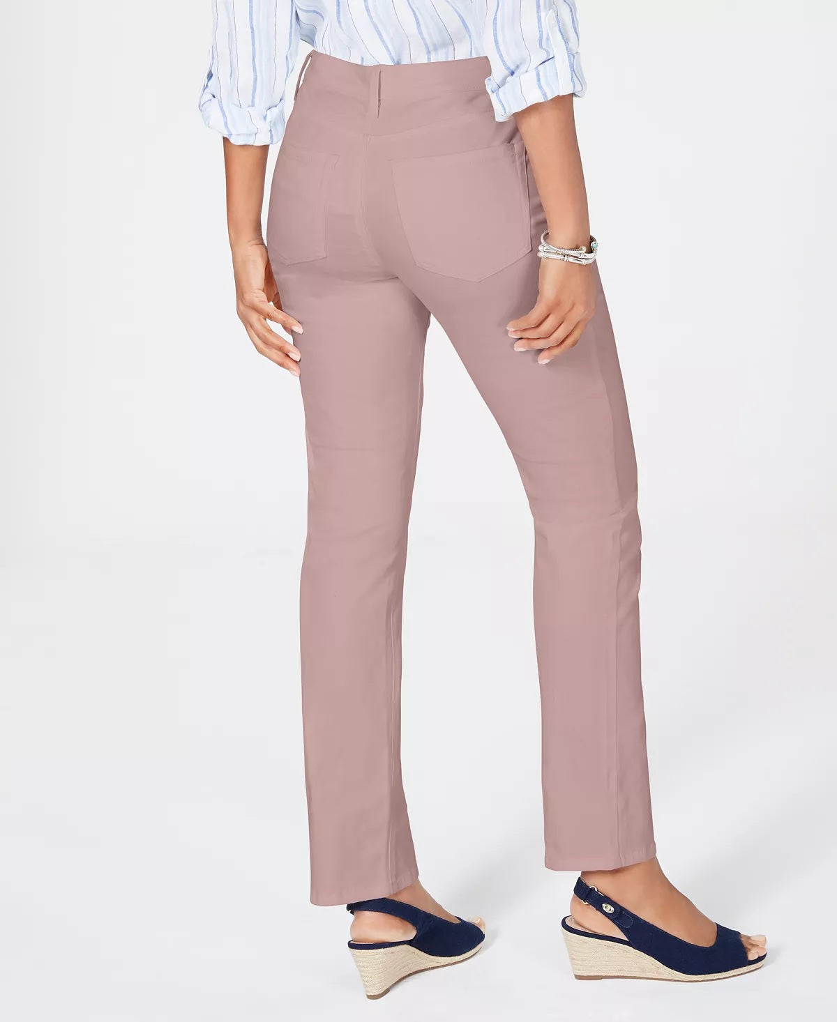 Charter Club Women's Lexington Straight Leg Jeans Pink Size 10 Petite