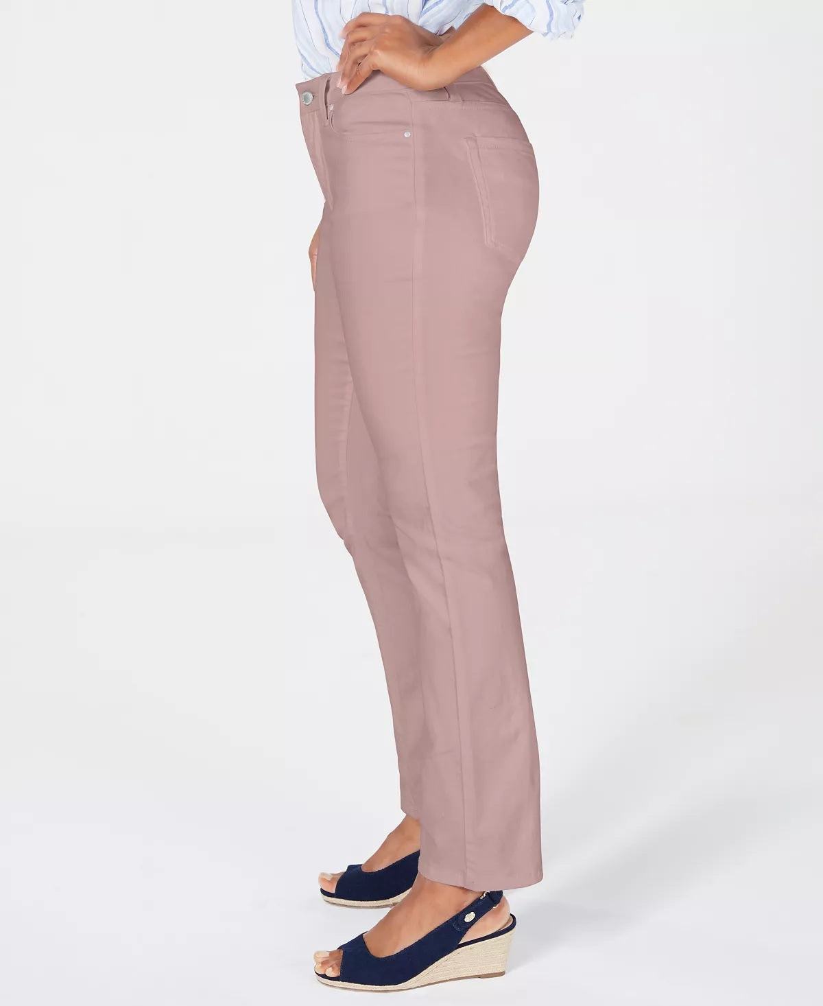 Charter Club Women's Lexington Straight Leg Jeans Pink Size 10 Petite