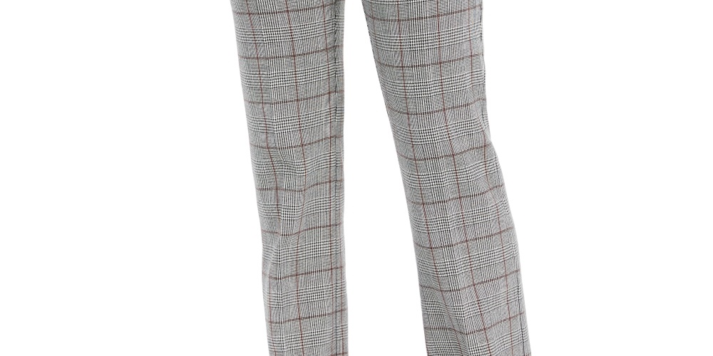 Charter Club Women's Plaid Straight-Leg Pants Gray Size 16 Petite