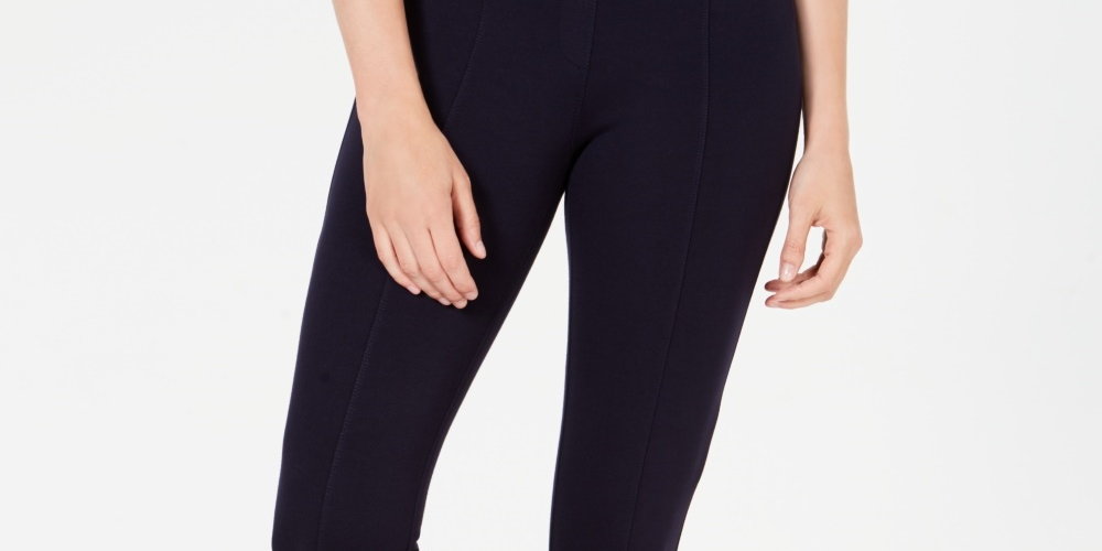Style & Co Women's Curvy SeaPonte Knit Leggings Blue Size X-Small