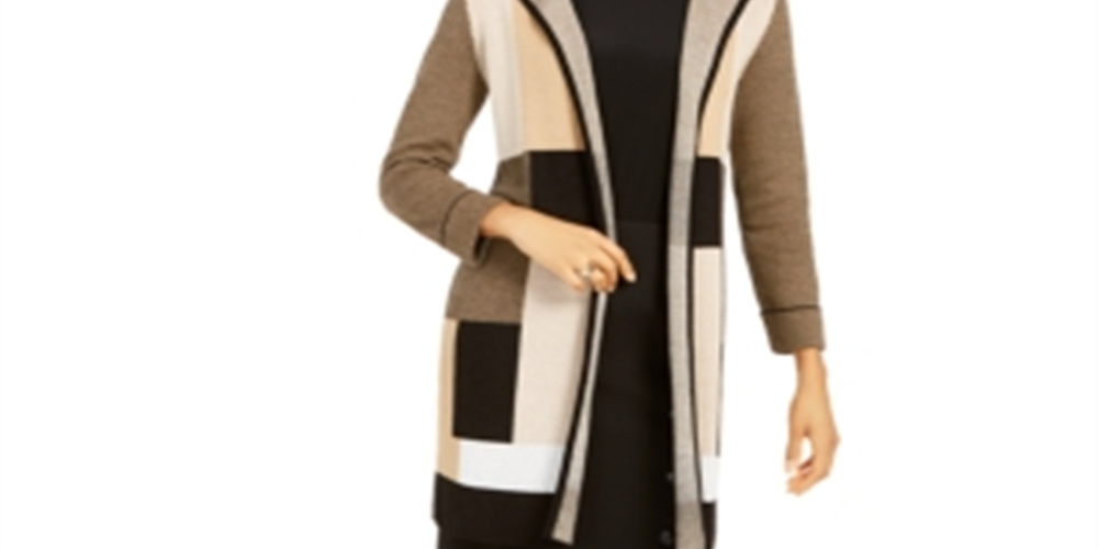 Kasper Women's Colorblocked Open Front Cardigan Size Medium