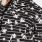 Karen Scott Women's Floral Print Striped Funnel Neck Top Black Size PS