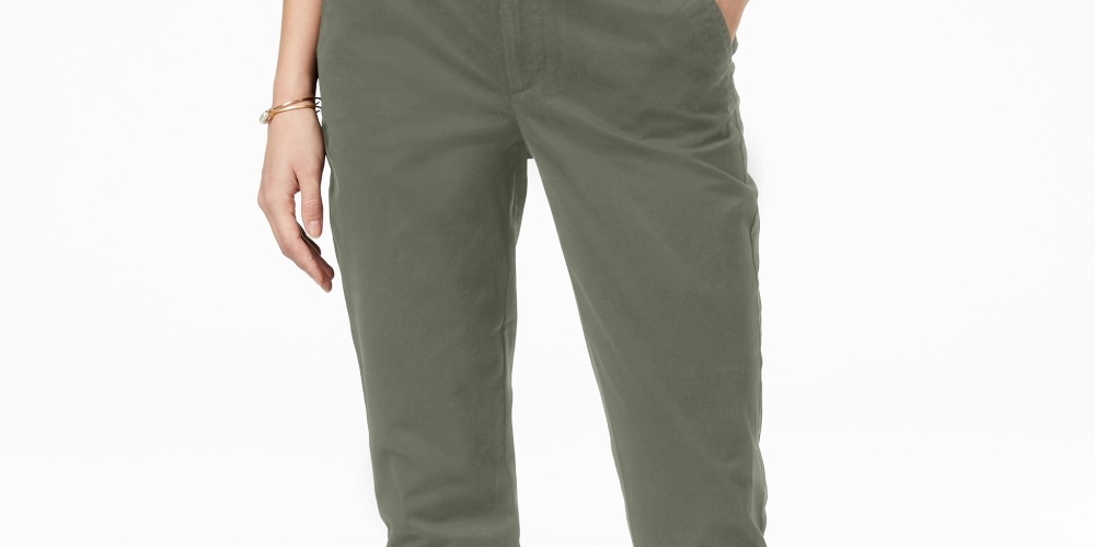Maison Jules Women's Slim Ankle Pants Green Size 16