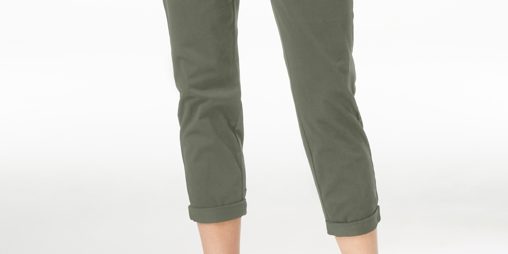 Maison Jules Women's Slim Ankle Pants Green Size 16