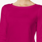 Charter Club Women's Pima Cotton Boat Neck Button Shoulder Top Pink Size Large