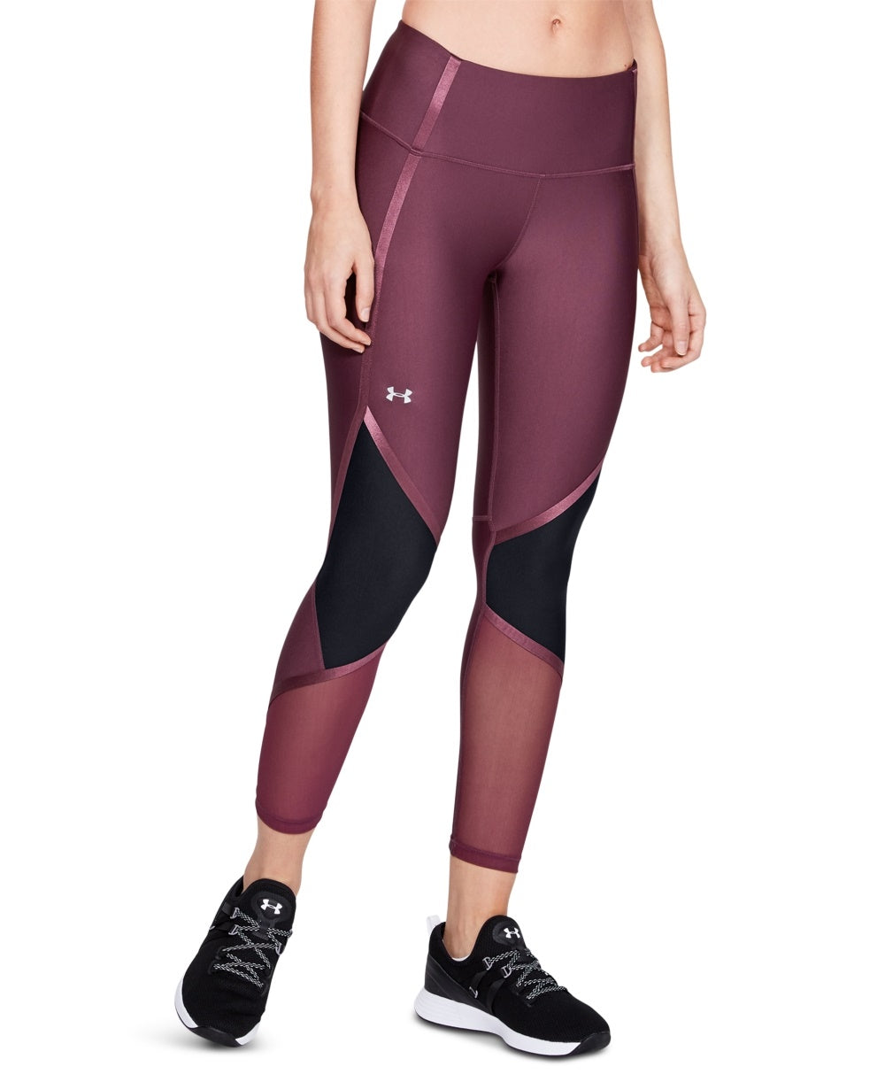 Under Armour Women's Heatgear Shine Ankle Crop Compression Tights Purple Size X-Small