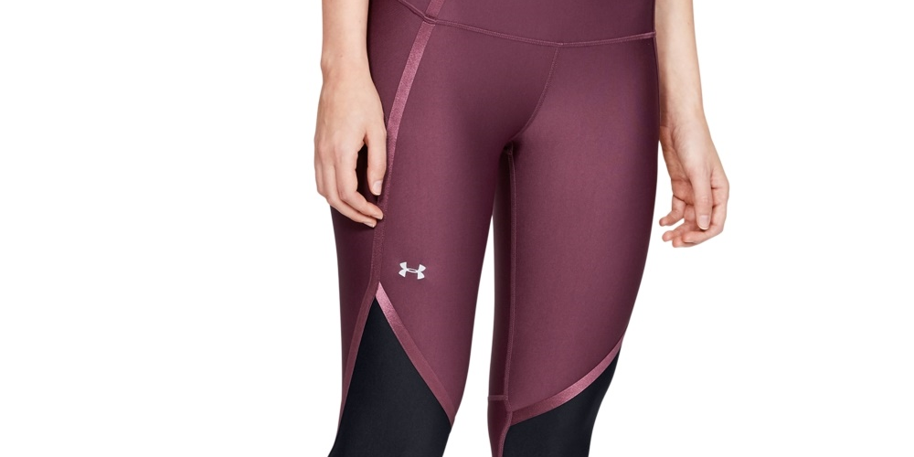 Under Armour Women's Heatgear Shine Ankle Crop Compression Tights Purple Size X-Small
