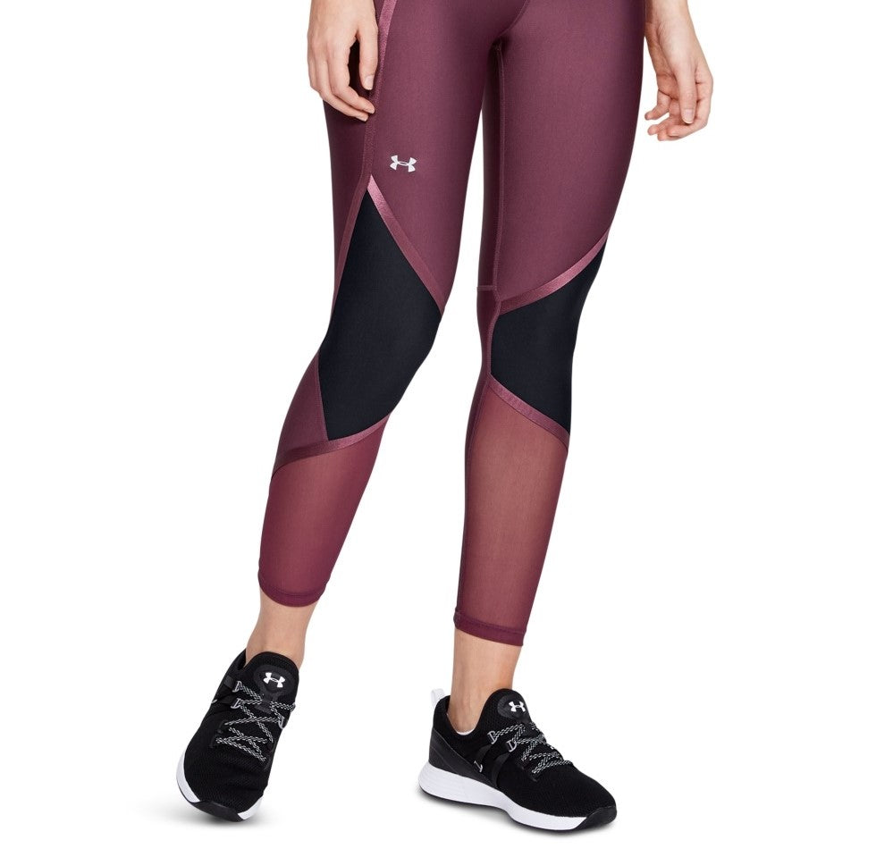 Under Armour Women's Heatgear Shine Ankle Crop Compression Tights Purple Size X-Small