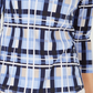 Charter Club Women's Cotton Plaid Boat Neck Top Blue Size Petite Small