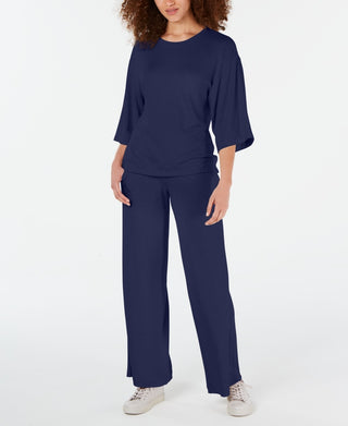 Ideology Women's Tie Back Top Blue Size X-Large