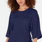 Ideology Women's Tie Back Top Blue Size X-Large