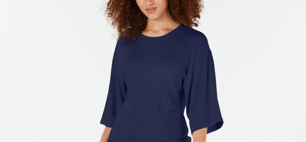 Ideology Women's Tie Back Top Blue Size X-Large
