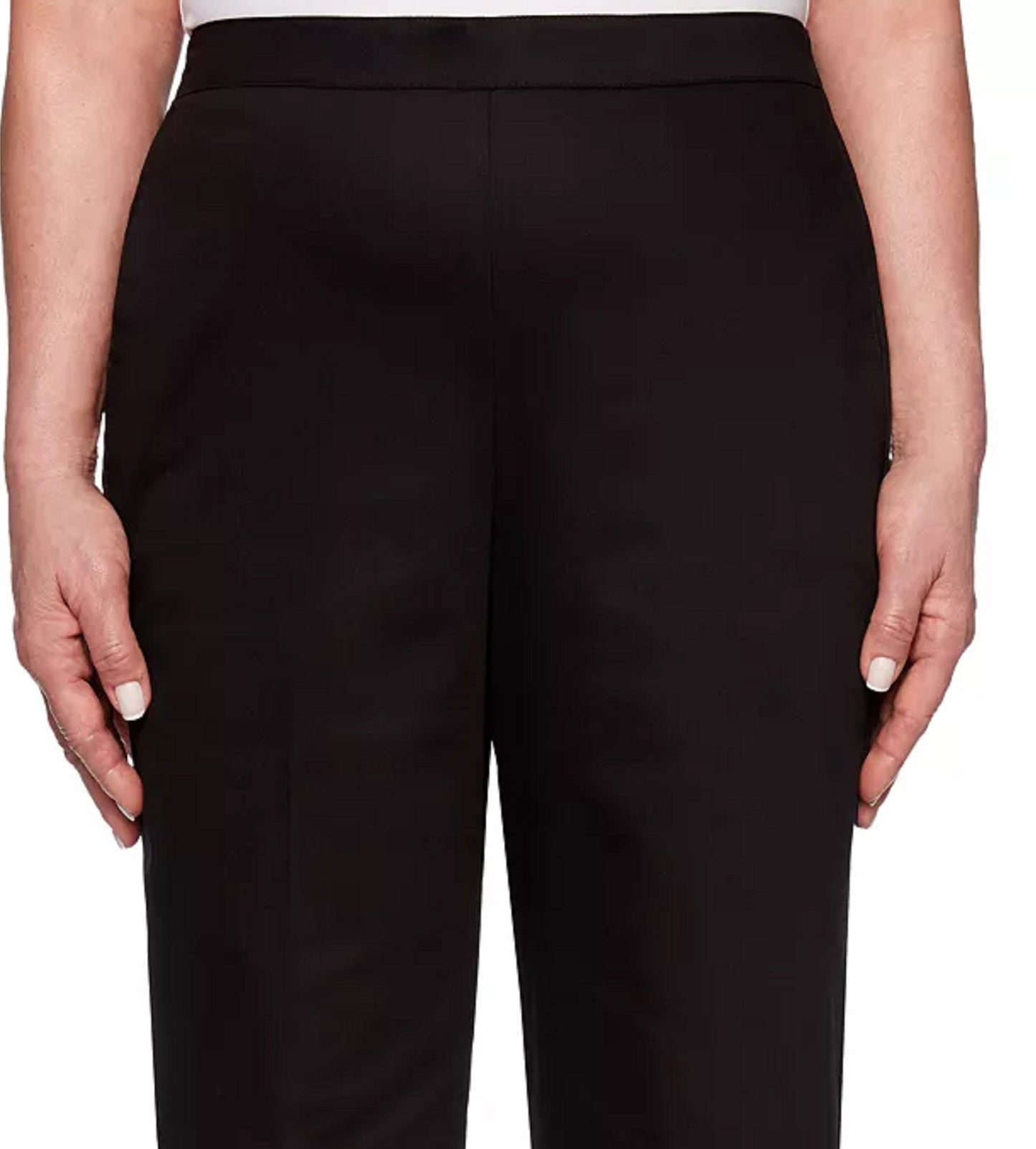 Alfred Dunner Women's Sateen Pull On Street Smart Pants Black Size 10P