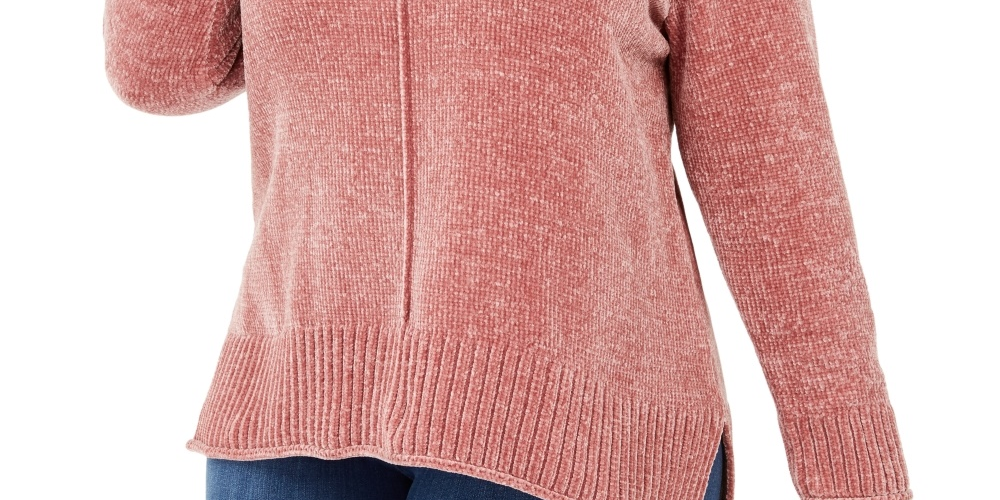 Style & Co Women's Plus Size Chenille Sweater Purple Size 3X