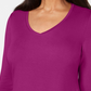 JM Collection Women's V-Neck Handkerchief-Hem Top Pink Size X-Small
