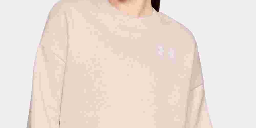 Under Armour Women's Rival Fleece Cropped Sweatshirt Pink Size Medium