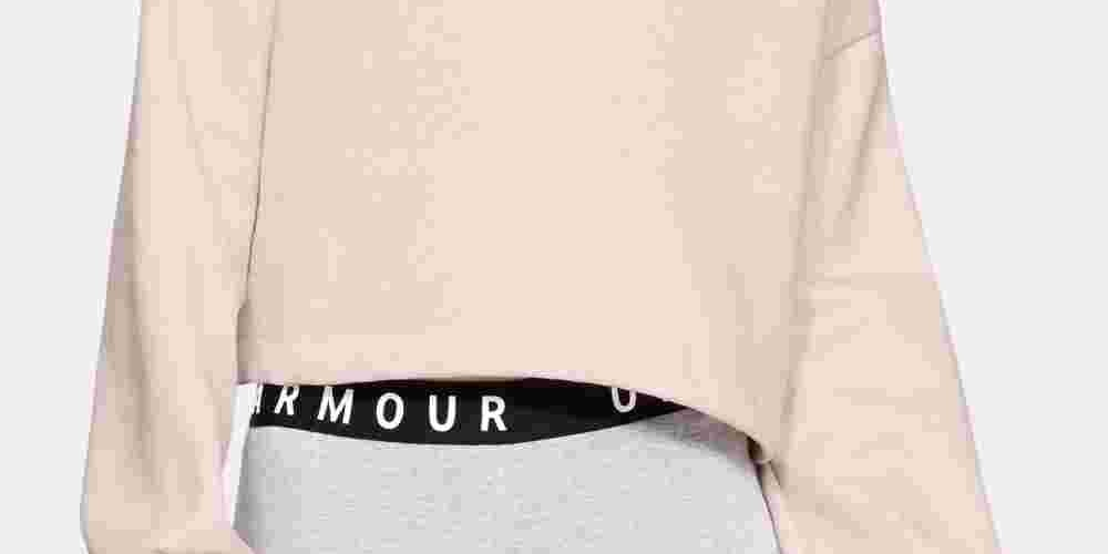 Under Armour Women's Rival Fleece Cropped Sweatshirt Pink Size Medium