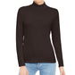 Style & Co Women's Mock Neck Top Brown Size X-Large