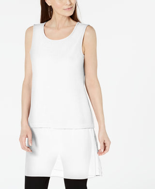 Alfani Women's Petite Layered-Look Tunic White Size PL