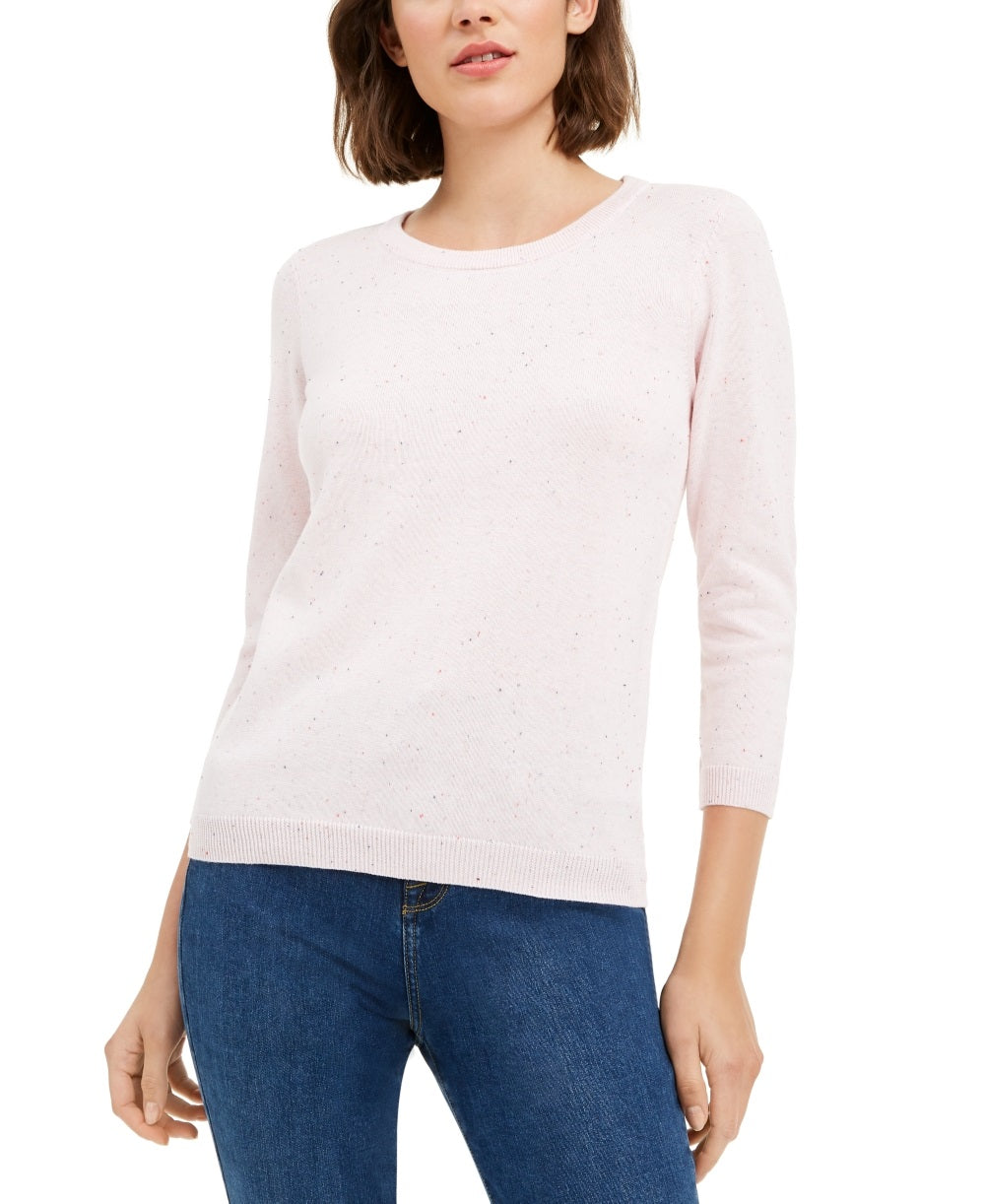 Maison Jules Women's Flecked Sweater Pink Size Large
