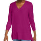 Maison Jules Women's V Neck Sweater Pink Size Small