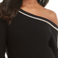 Thalia Sodi Women's Asymmetric-Shoulder Sweater Black Size Large