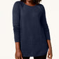 Karen Scott Women's Curved-Hem Sweater Navy Size X-Small