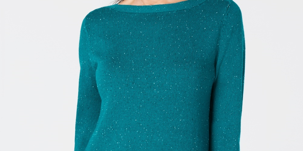 Karen Scott Women's Textured Tunic Sweater Blue Size X-Small