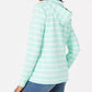 Charter Club Women's Striped Tasseled Hoodie Blue Size X-Large