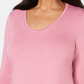 JM Collection Women's V-Neck Handkerchief-Hem Top Pink Size Large