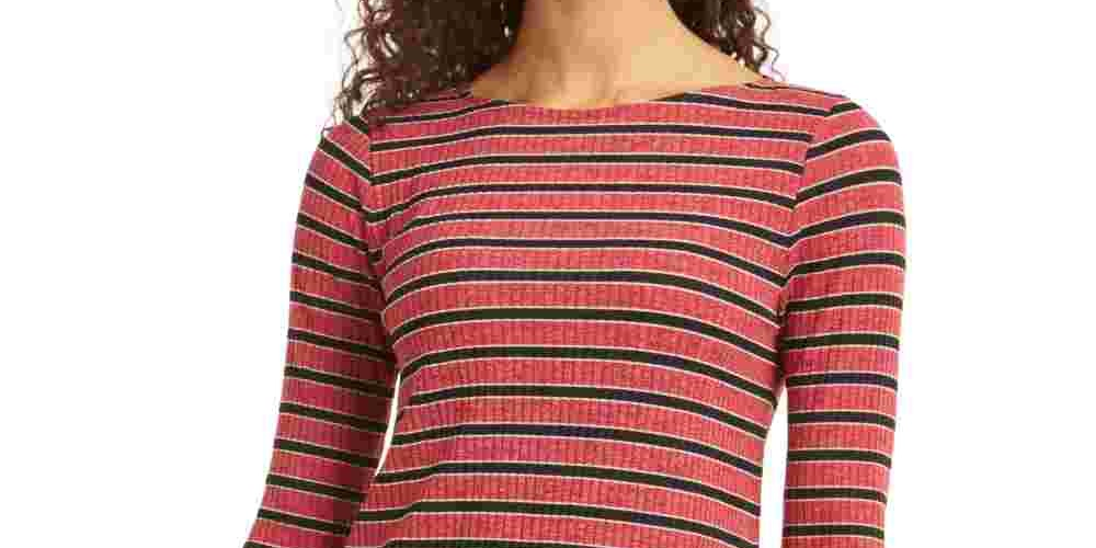 Charter Club Women's Heather Long-Sleeve Top Wine Size X-Large