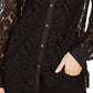 Charter Club Women's Lace Button Down Top Black Size Large