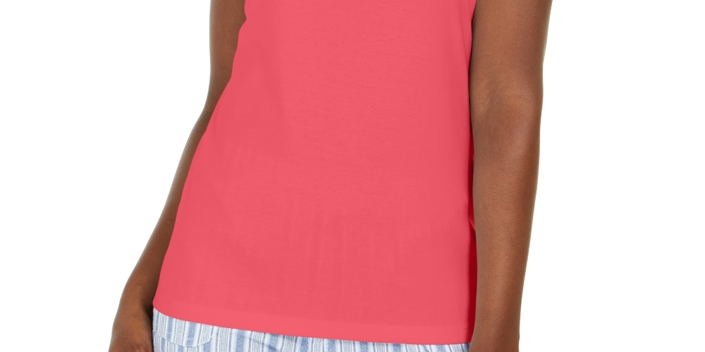 Karen Scott Women's Studded Sweetheart Tank  Orange Size Medium